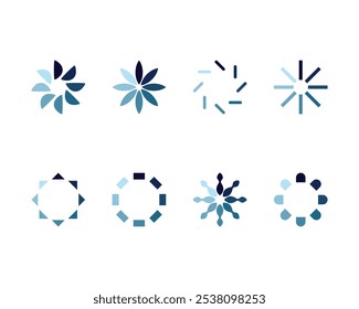 Collection Loading bar status icon. Vector illustration. Set of vector loaded icons. Download progress. Donload or Upload.