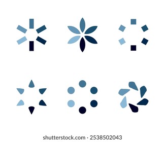 Collection Loading bar status icon. Vector illustration. Set of vector loaded icons. Download progress. Donload or Upload.