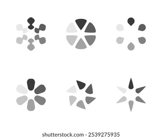 Coleta Ícone de status da barra de Carregamento. Ilustração vetorial. Conjunto de ícones carregados por vetor. Progresso do download. Fazer download ou upload.