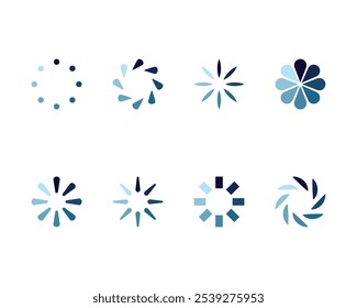 Collection Loading bar status icon. Vector illustration. Set of vector loaded icons. Download progress. Donload or Upload.