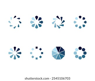 Collection Loading bar status icon. Vector illustration. Set of vector loaded icons. Download progress. Donload or Upload.