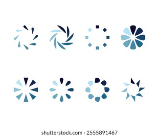 Collection Loading bar status icon. Vector illustration. Set of vector loaded icons. Download progress. Donload or Upload.