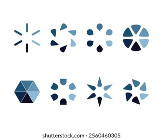 Collection Loading bar status icon. Vector illustration. Set of vector loaded icons. Download progress. Donload or Upload.