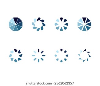 Collection Loading bar status icon. Vector illustration. Set of vector loaded icons. Download progress. Donload or Upload.