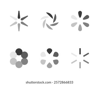 Collection Loading bar status icon. Vector illustration. Set of vector loaded icons. Download progress. Donload or Upload.