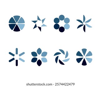Collection Loading bar status icon. Vector illustration. Set of vector loaded icons. Download progress. Donload or Upload.