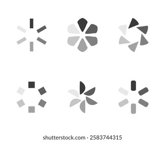 Collection Loading bar status icon. Vector illustration. Set of vector loaded icons. Download progress. Donload or Upload.