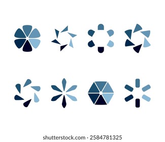 Collection Loading bar status icon. Vector illustration. Set of vector loaded icons. Download progress. Donload or Upload.