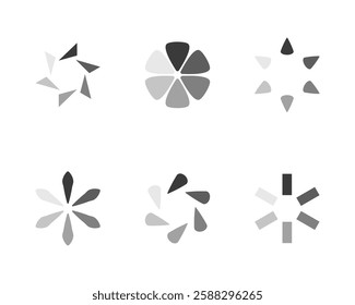 Collection Loading bar status icon. Vector illustration. Set of vector loaded icons. Download progress. Donload or Upload.