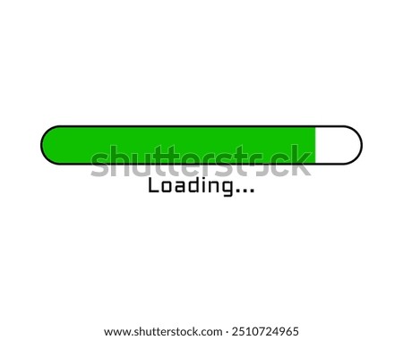 Collection Loading bar status icon. Vector illustration. Set of vector loaded icons. Download progress. Donload or Upload.