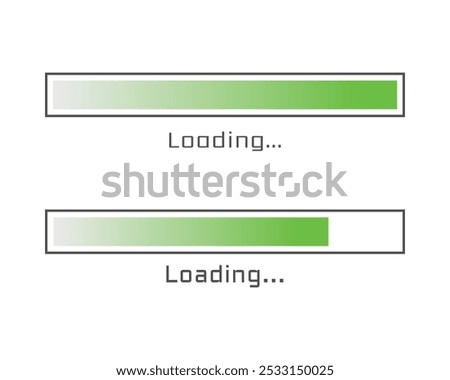 Collection Loading bar status icon. Vector illustration. Set of vector loaded icons. Download progress. Donload or Upload.