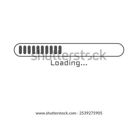 Collection Loading bar status icon. Vector illustration. Set of vector loaded icons. Download progress. Donload or Upload.