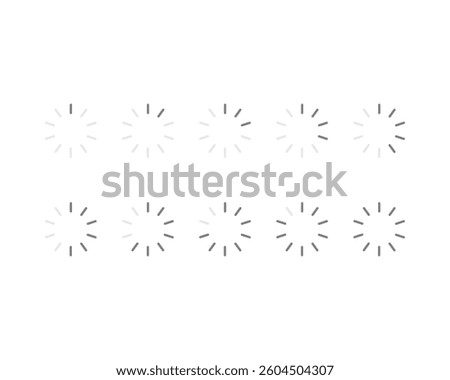 Collection Loading bar status icon. Vector illustration. Set of vector loaded icons. Download progress. Donload or Upload.