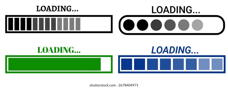 Collection of loading icon vector designs.