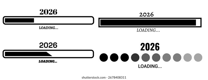 Collection of loading icon vector designs towards 2026.