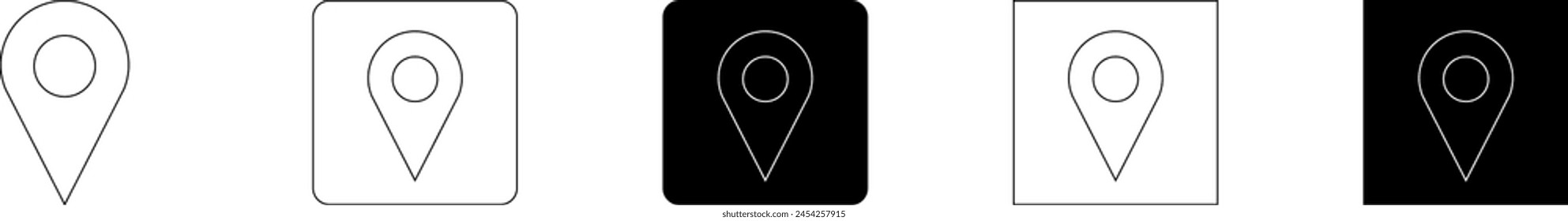 collection of location icons set 