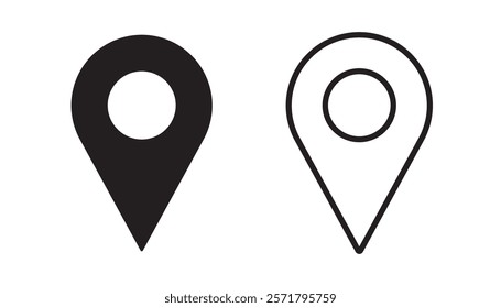 a collection of location or map pin symbols