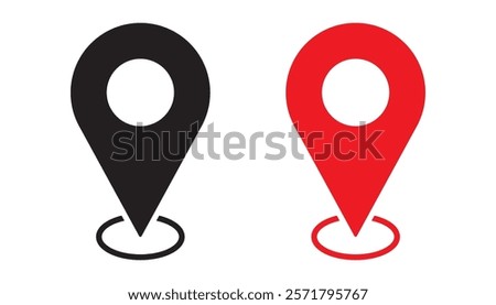 a collection of location or map pin symbols