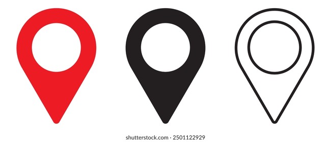 Collection of location, pin, map icons. vector pin, location, map