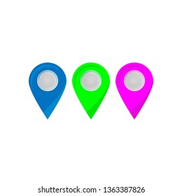 A collection of location signs.