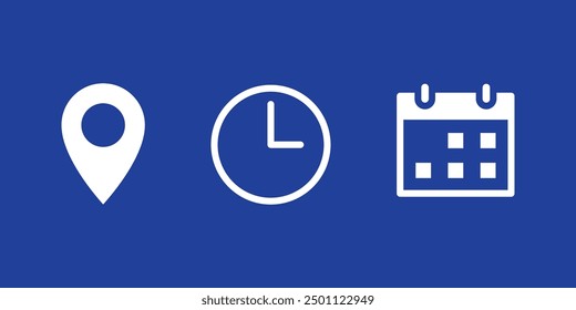 collection of Location, time and address icons.
Location, Time and Place vector