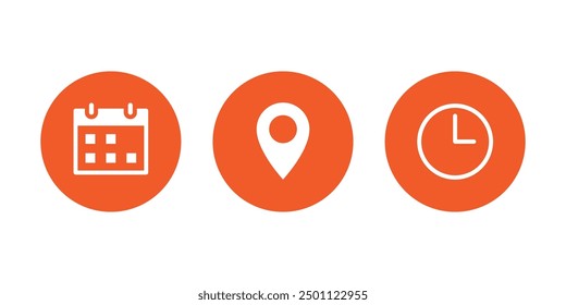 collection of Location, time and address icons.
Location, Time and Place vector