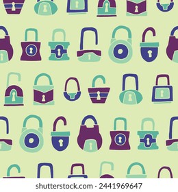 Collection of Lock Seamless Pattern Vector illustration for Print, Wallpaper, Decoration.