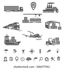Collection logistics icons. Isolation on a white background.