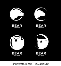 Collection of logo bear with circle and isolated white background