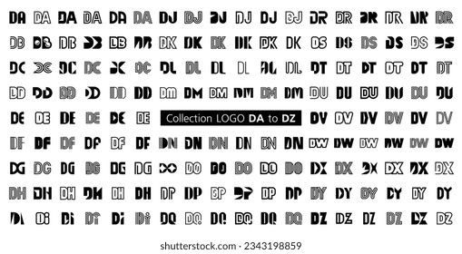Colección LOGO DA a DZ. Resumen de logotipos mega colección con letras. Logotipos geométricos abstractos