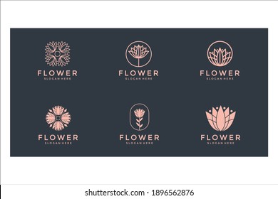 collection of logo design flower	