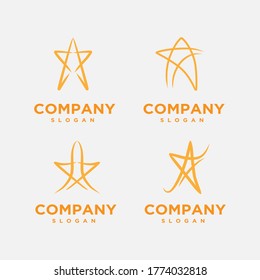 a collection of logo design templates, with yellow star icons