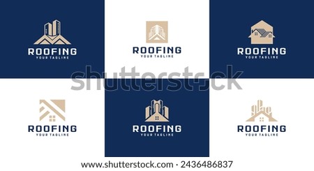 collection of logo designs for house roofs, building roofs, architecture, real estate, residential houses