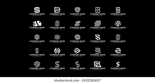 collection of logo designs with the letter S for branding