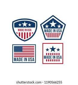 Collection of logo designs made in USA, labels and badges