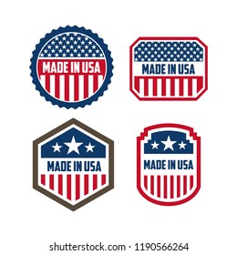 Collection of logo designs made in USA, labels and badges