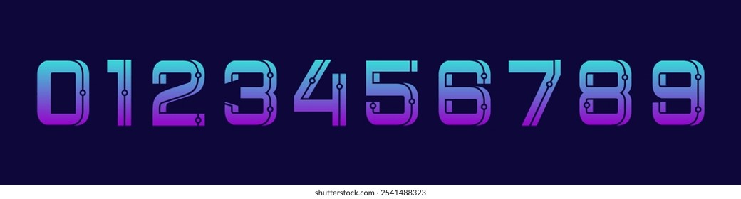 collection of logo designs for numbers 1 to 10 digital numbers. abstract number design vector illustration