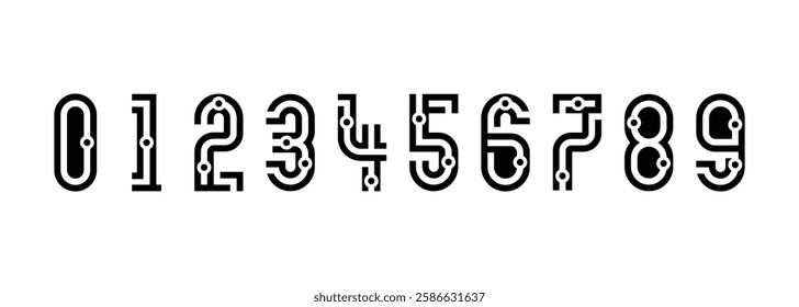 collection of logo designs for numbers 1 to 10 with creative numbers in black on white background. abstract number design vector illustration