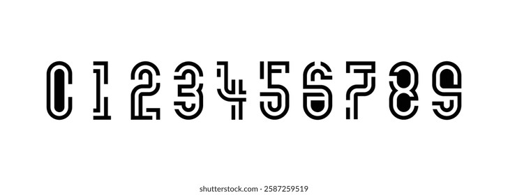 collection of logo designs for numbers 1 to 10 with creative numbers in black on white background. abstract number design vector illustration