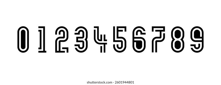 collection of logo designs for numbers 1 to 10 with creative numbers in black on white background. abstract number design vector illustration