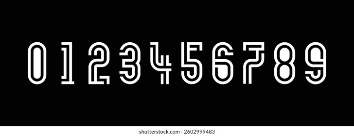 collection of logo designs for numbers 1 to 10 with creative numbers in white on black background. abstract number design vector illustration