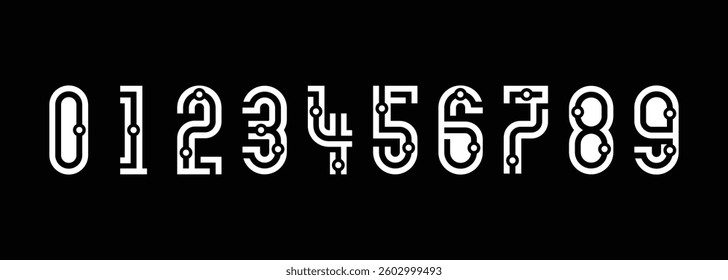 collection of logo designs for numbers 1 to 10 with creative numbers in white on black background. abstract number design vector illustration