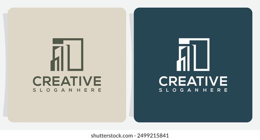 collection of i logo designs with skyscrapers