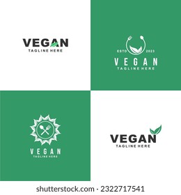 
Collection of logo designs for vegetarians