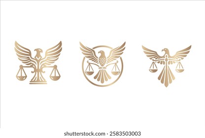 Collection of logo emblems with eagle