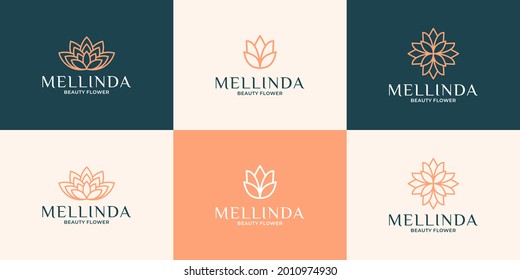 collection of logo floral for beauty, cosmetics, yoga and spa