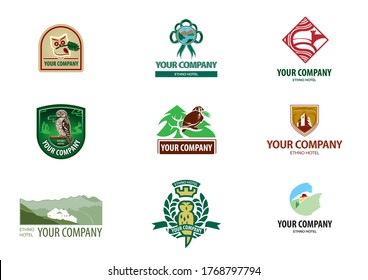 Collection logo for hotel brand Template