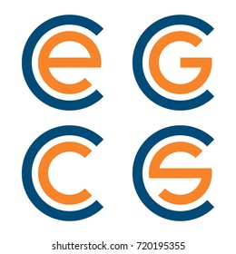 collection of logo icons with a combination of the initials C & E, C & G, C & S