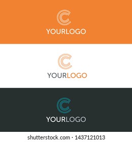 a collection of logo icons that represent the letter C with a modern, dynamic and simple style