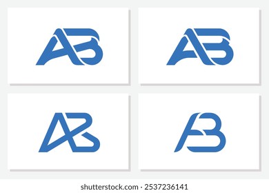 Colección del logotipo con las iniciales AB, diseño del logotipo del icono del Vector 